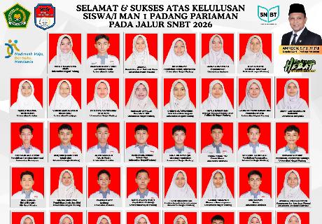 Torehkan Prestasi Gemilang, 42 Siswa MAN 1 Padang Pariaman Berhasil Lulus SNBT 2026 di PTN